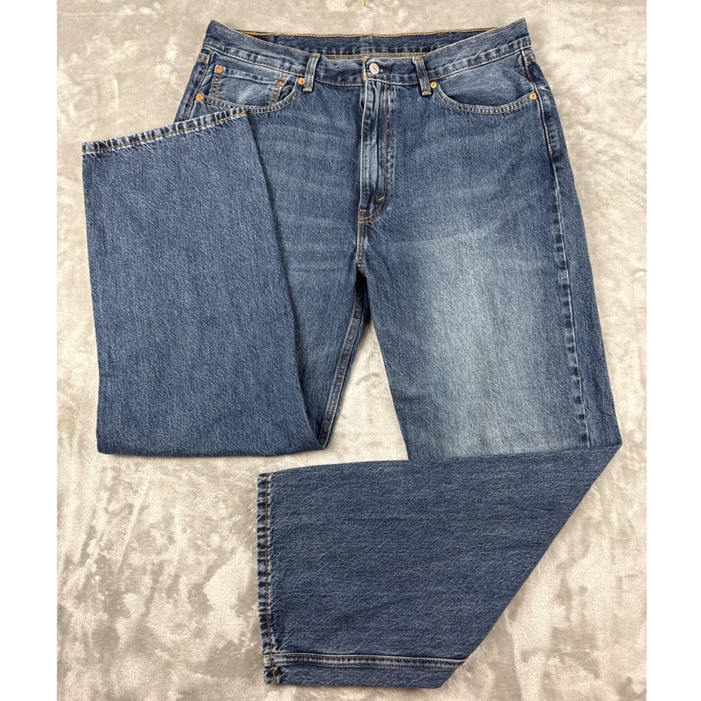 Levis 565 Loose Fit Mens Jeans 38x32 Blue Medium Wash Wide Leg Denim‎ Pants
